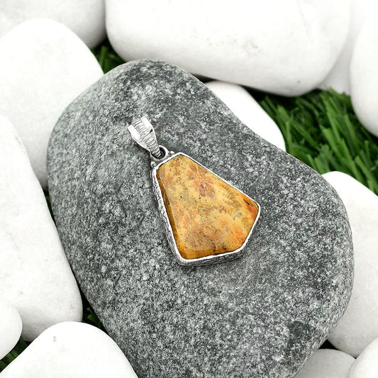 Natural Flower Fossil Coral Pendant P-1082 SDP111900