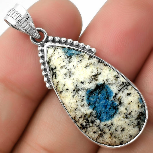 Natural K2 Blue - Azurite In Quartz Pendant P-1084 SDP111932