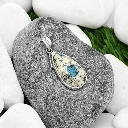 Natural K2 Blue - Azurite In Quartz Pendant P-1084 SDP111932