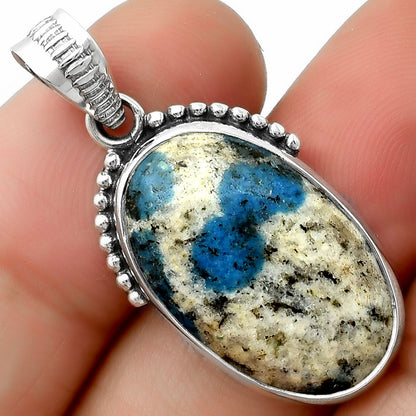 Natural K2 Blue - Azurite In Quartz Pendant P-1084 SDP111938