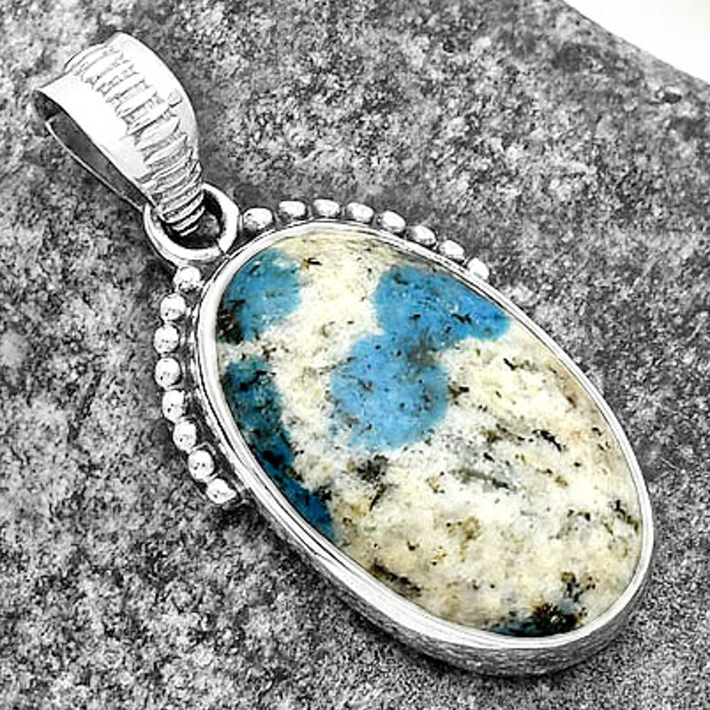 Natural K2 Blue - Azurite In Quartz Pendant P-1084 SDP111938
