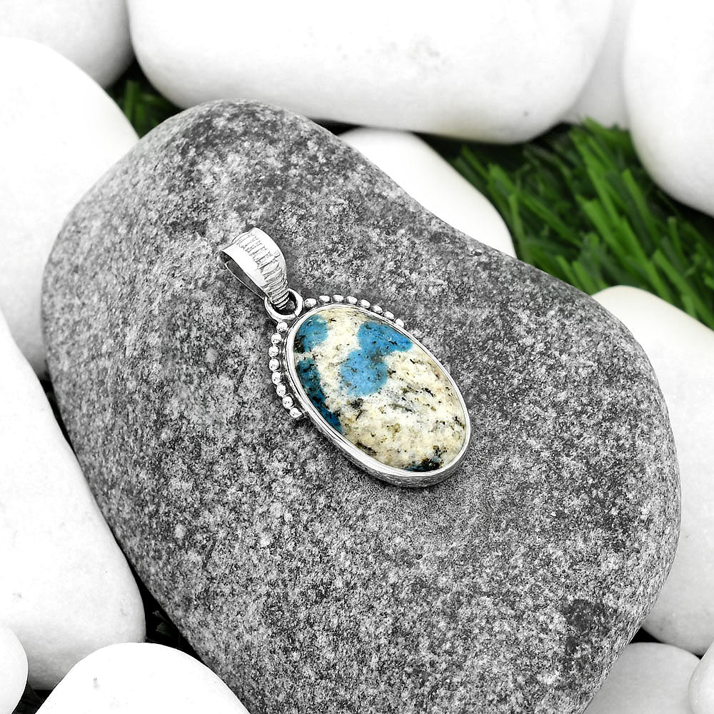 Natural K2 Blue - Azurite In Quartz Pendant P-1084 SDP111938