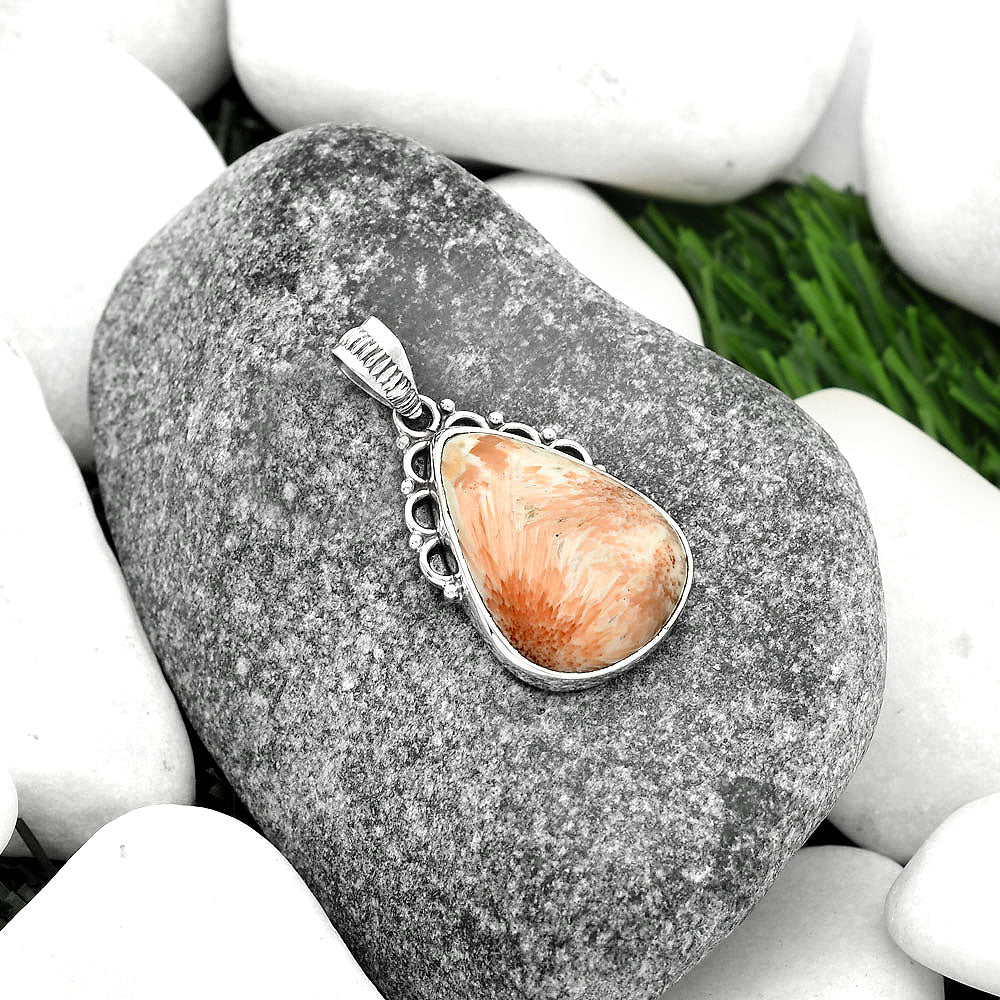 Natural Orange Scolecite - India Pendant P-1085 SDP111981