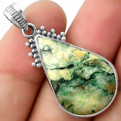 Natural Tree Weed Moss Agate - India Pendant P-1086 SDP112026