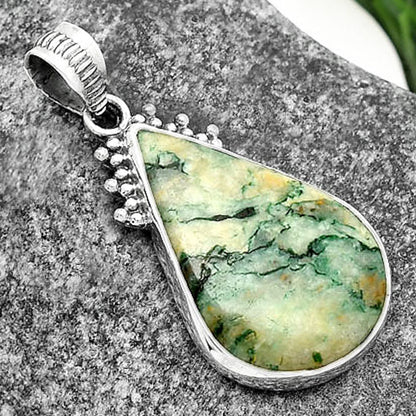 Natural Tree Weed Moss Agate - India Pendant P-1086 SDP112026