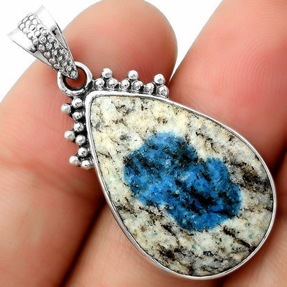 Natural K2 Blue - Azurite In Quartz Pendant P-1086 SDP112040