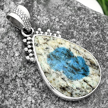 Natural K2 Blue - Azurite In Quartz Pendant P-1086 SDP112040