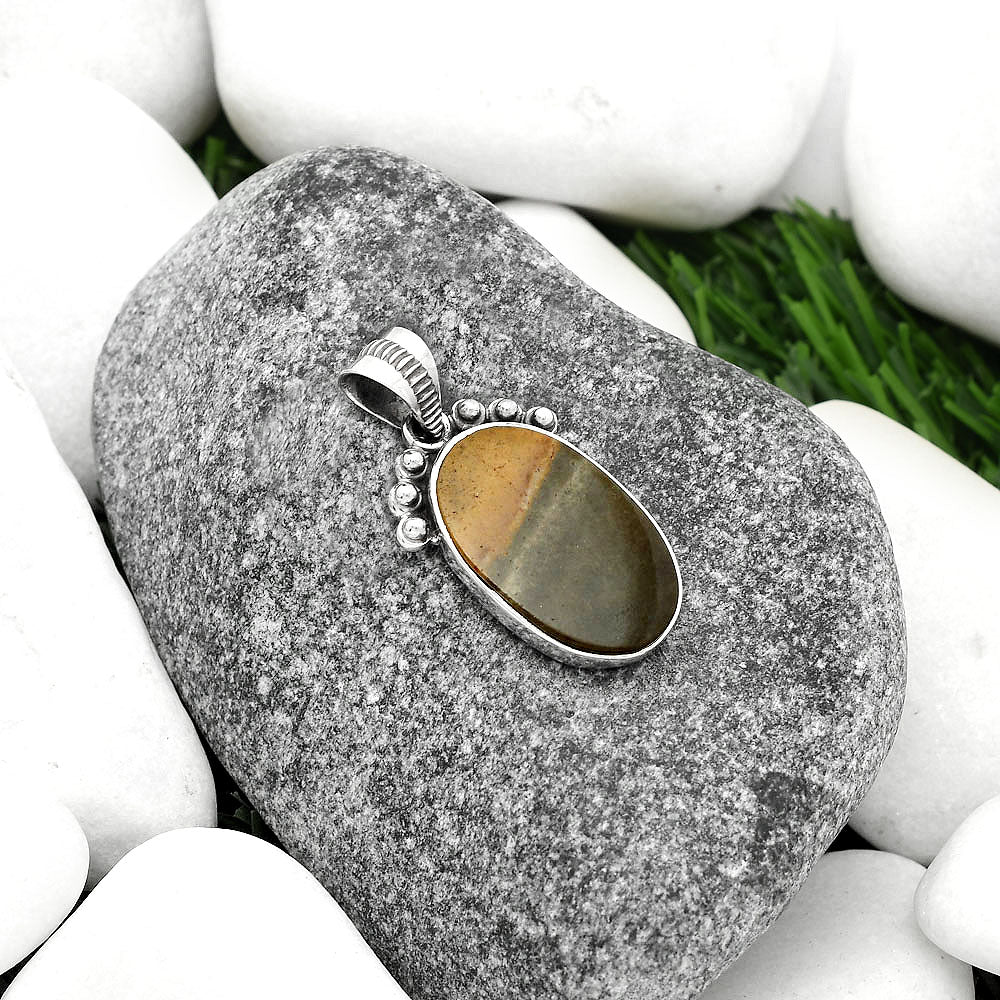 Natural Polygram Jasper Pendant P-1087 SDP112052