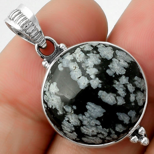 Natural Snow Flake Obsidian Pendant P-1100 SDP112101