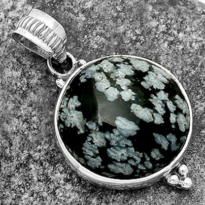 Natural Snow Flake Obsidian Pendant P-1100 SDP112101