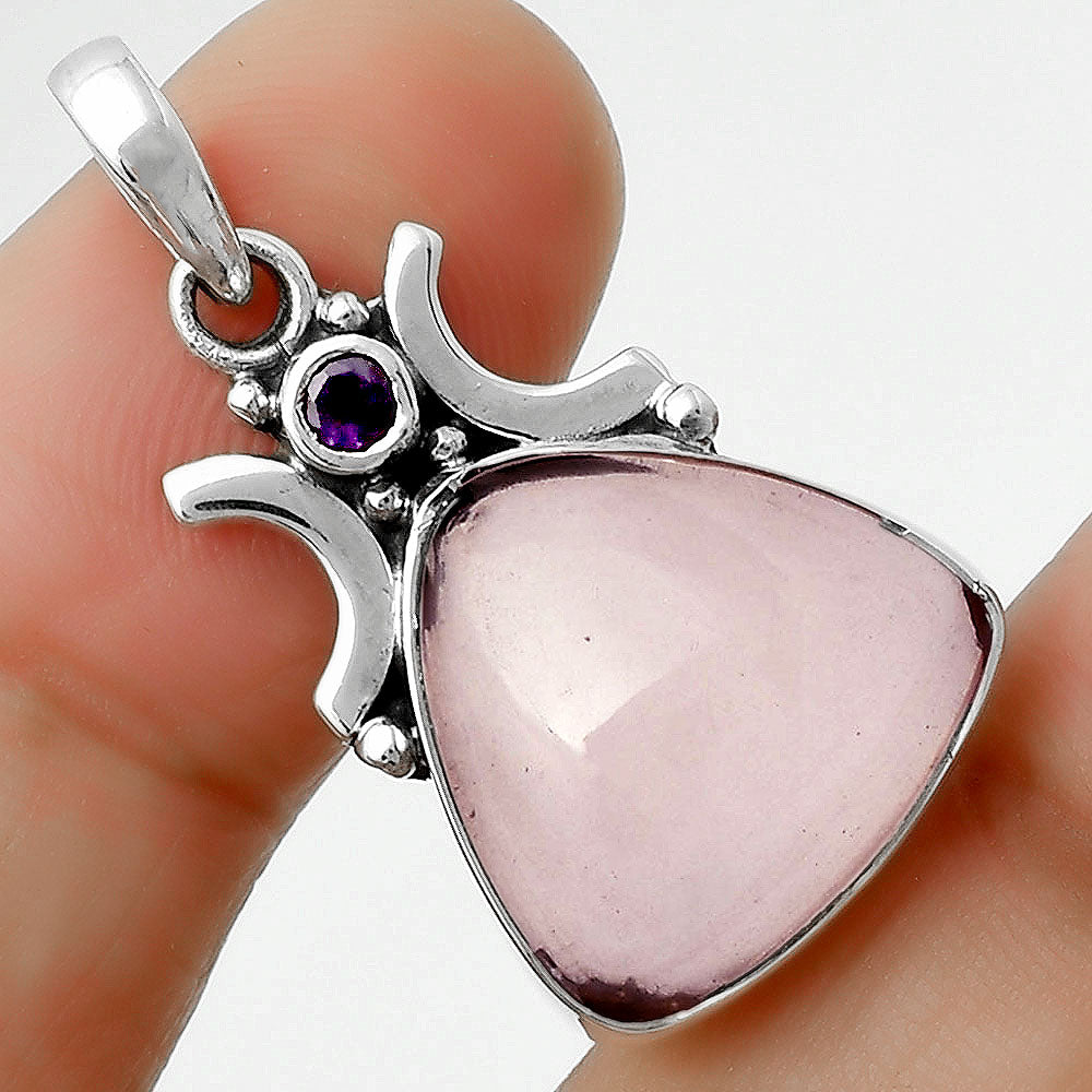 Rose Quartz - Madagascar & Amethyst Pendant P-1021 SDP112232