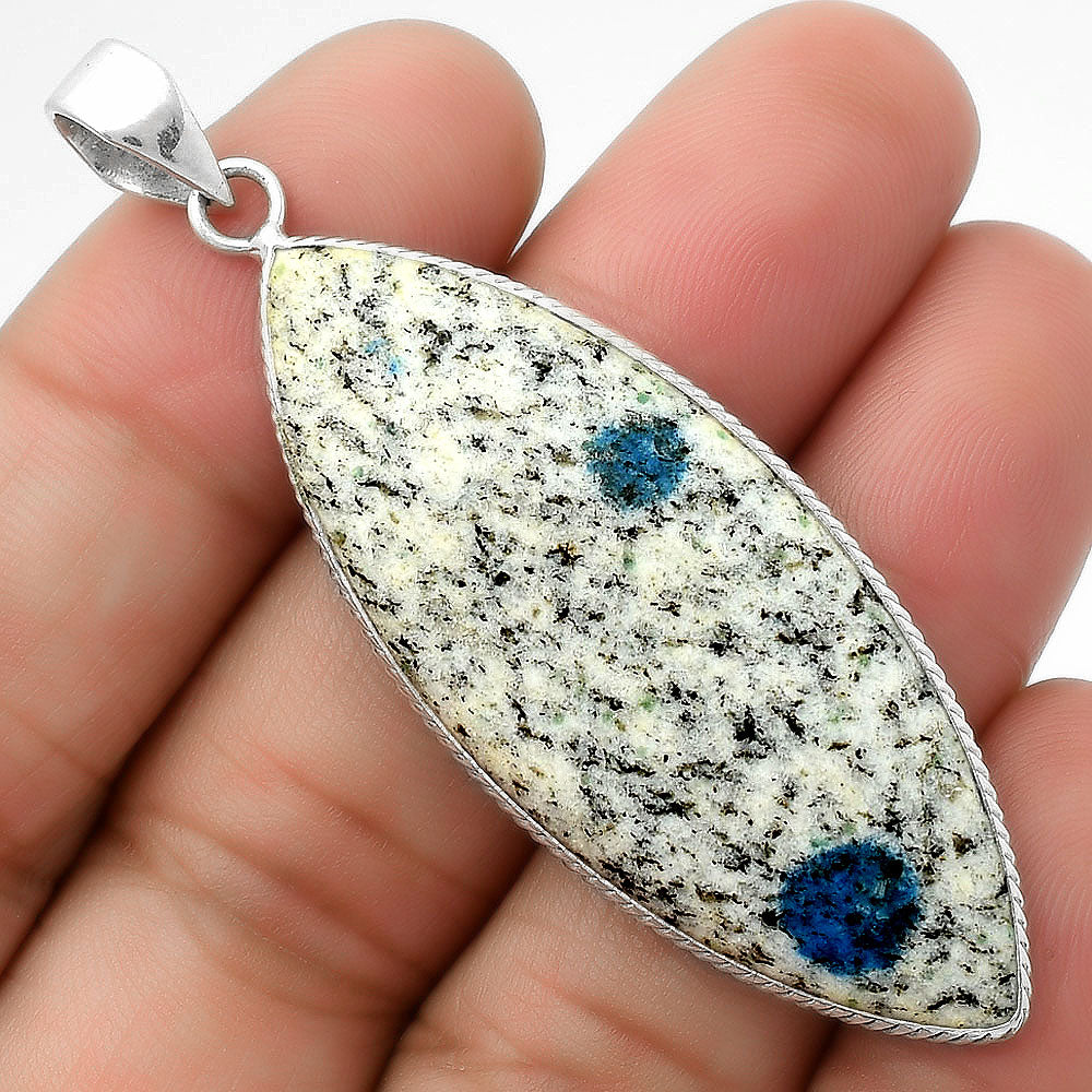 Natural K2 Blue - Azurite In Quartz Pendant P-1053 SDP112255