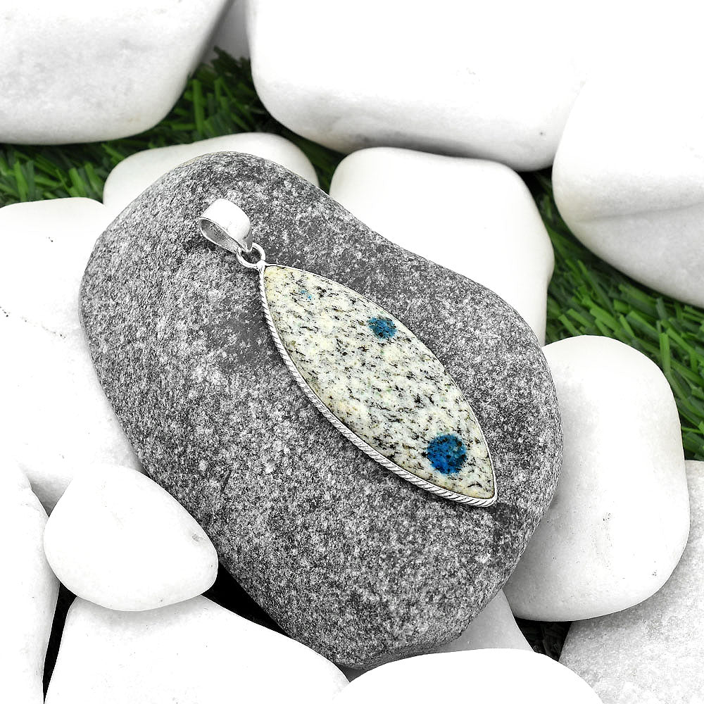 Natural K2 Blue - Azurite In Quartz Pendant P-1053 SDP112255
