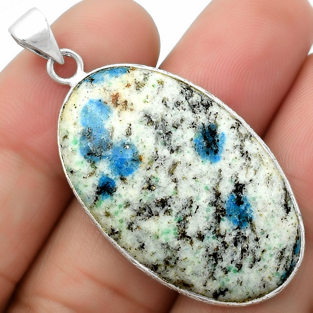 Natural K2 Blue - Azurite In Quartz Pendant P-1053 SDP112256