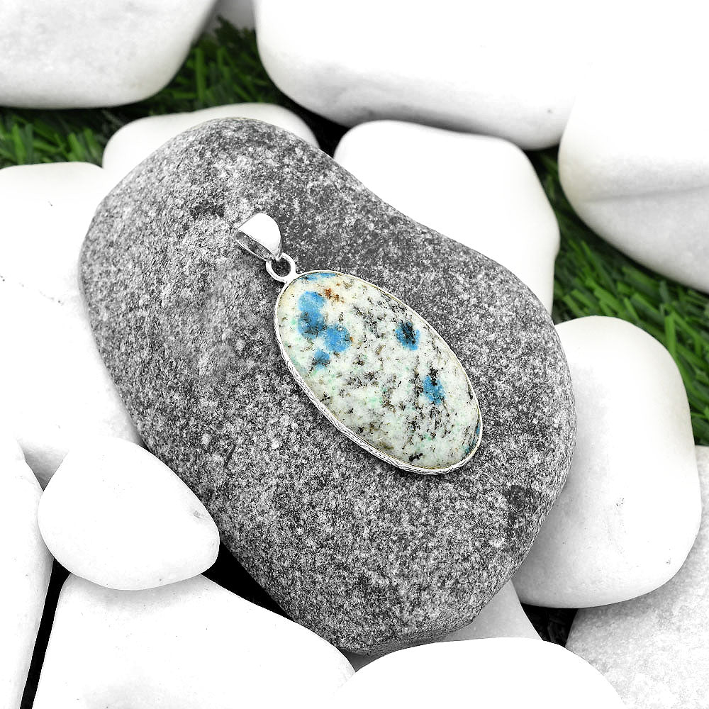 Natural K2 Blue - Azurite In Quartz Pendant P-1053 SDP112256