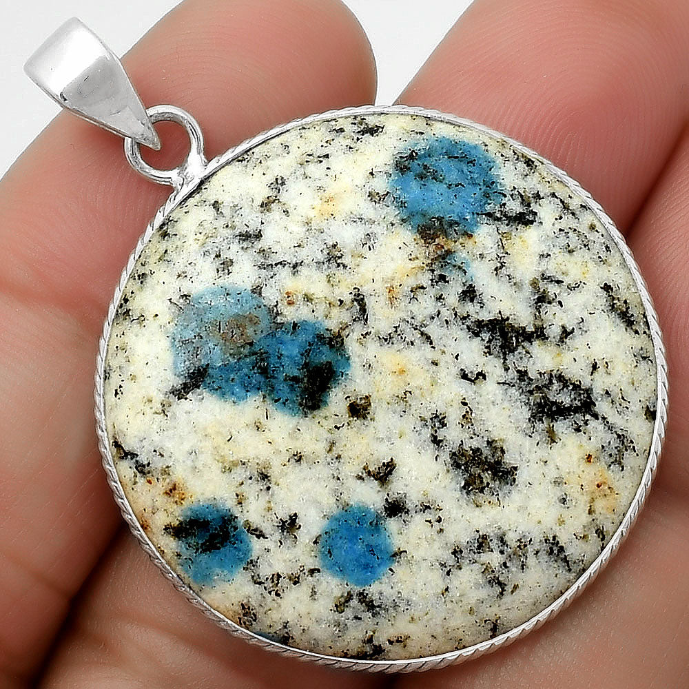 Natural K2 Blue - Azurite In Quartz Pendant P-1053 SDP112258