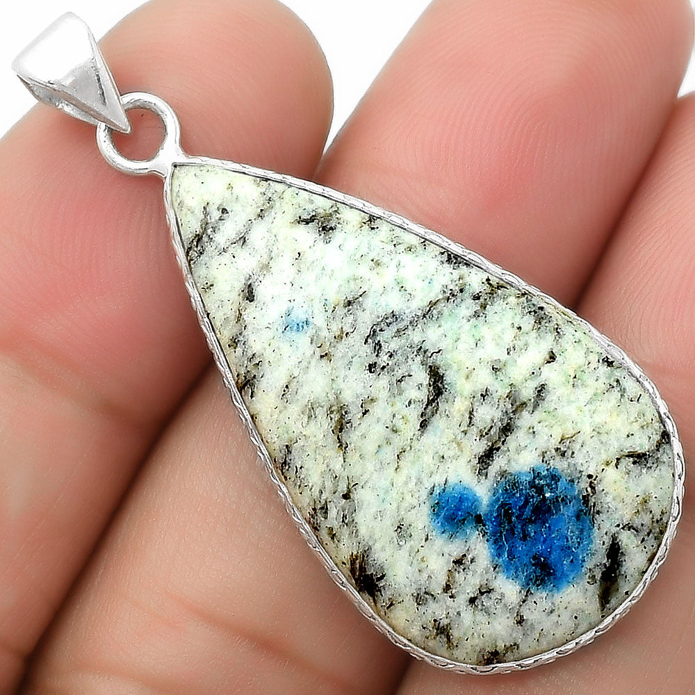 Natural K2 Blue - Azurite In Quartz Pendant P-1053 SDP112259