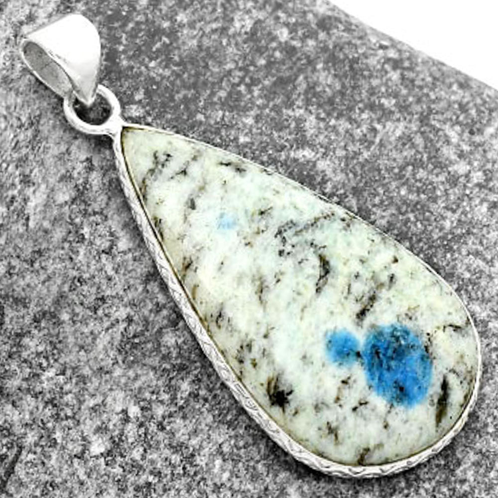 Natural K2 Blue - Azurite In Quartz Pendant P-1053 SDP112259