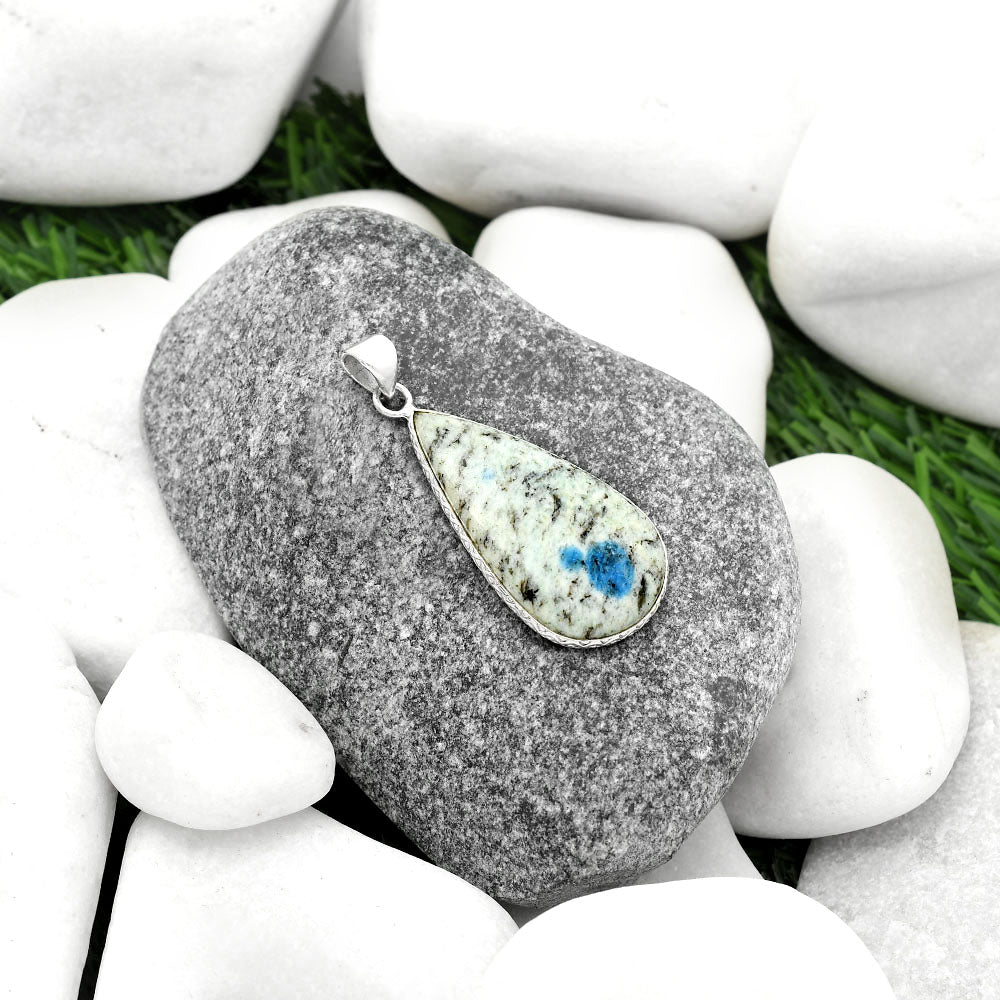 Natural K2 Blue - Azurite In Quartz Pendant P-1053 SDP112259