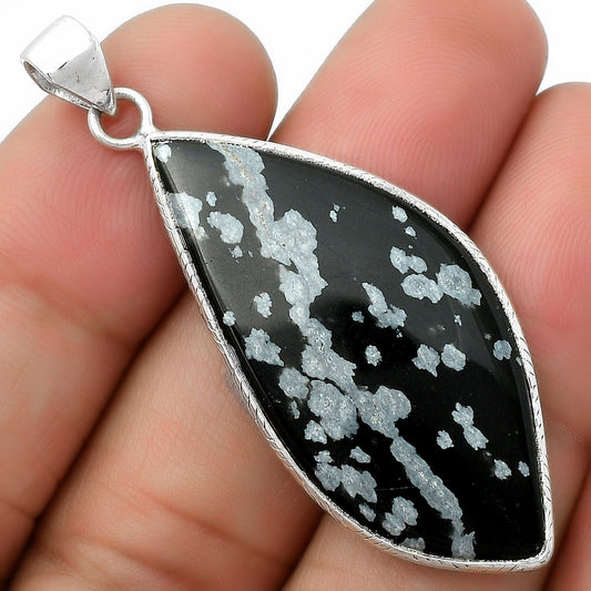 Natural Snow Flake Obsidian Pendant P-1053 SDP112340