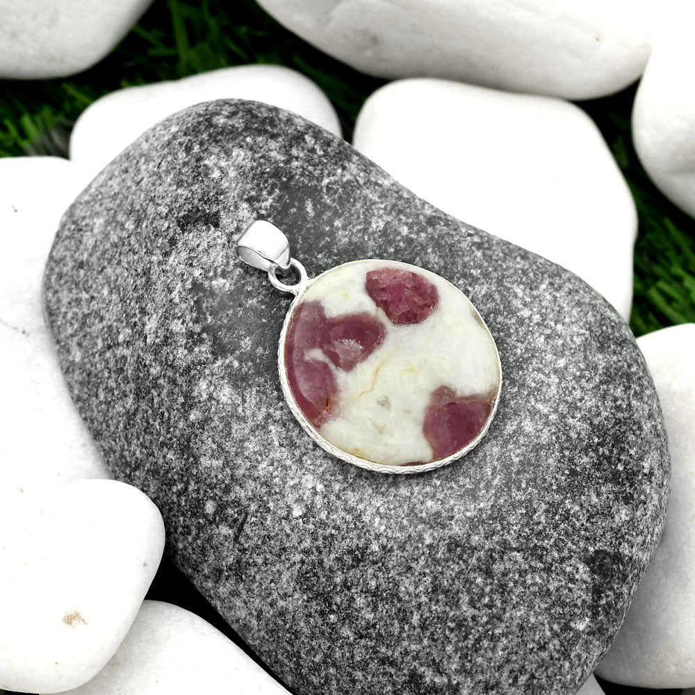 Pink Tourmaline Matrix in Quartz Pendant P-1053 SDP112390