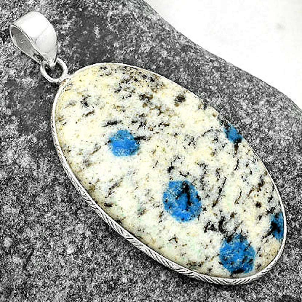 Natural K2 Blue - Azurite In Quartz Pendant P-1053 SDP112412