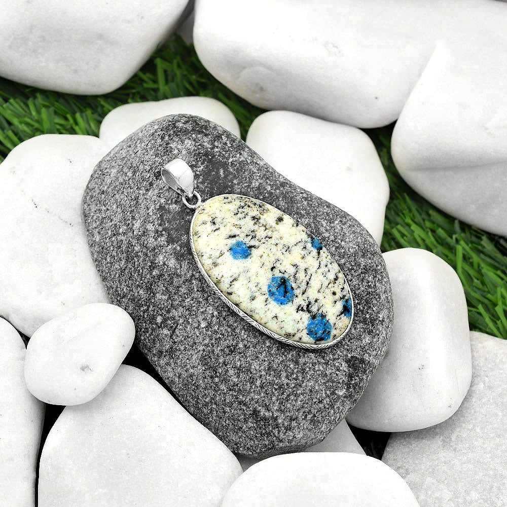 Natural K2 Blue - Azurite In Quartz Pendant P-1053 SDP112412