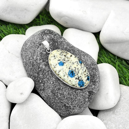 Natural K2 Blue - Azurite In Quartz Pendant P-1053 SDP112412