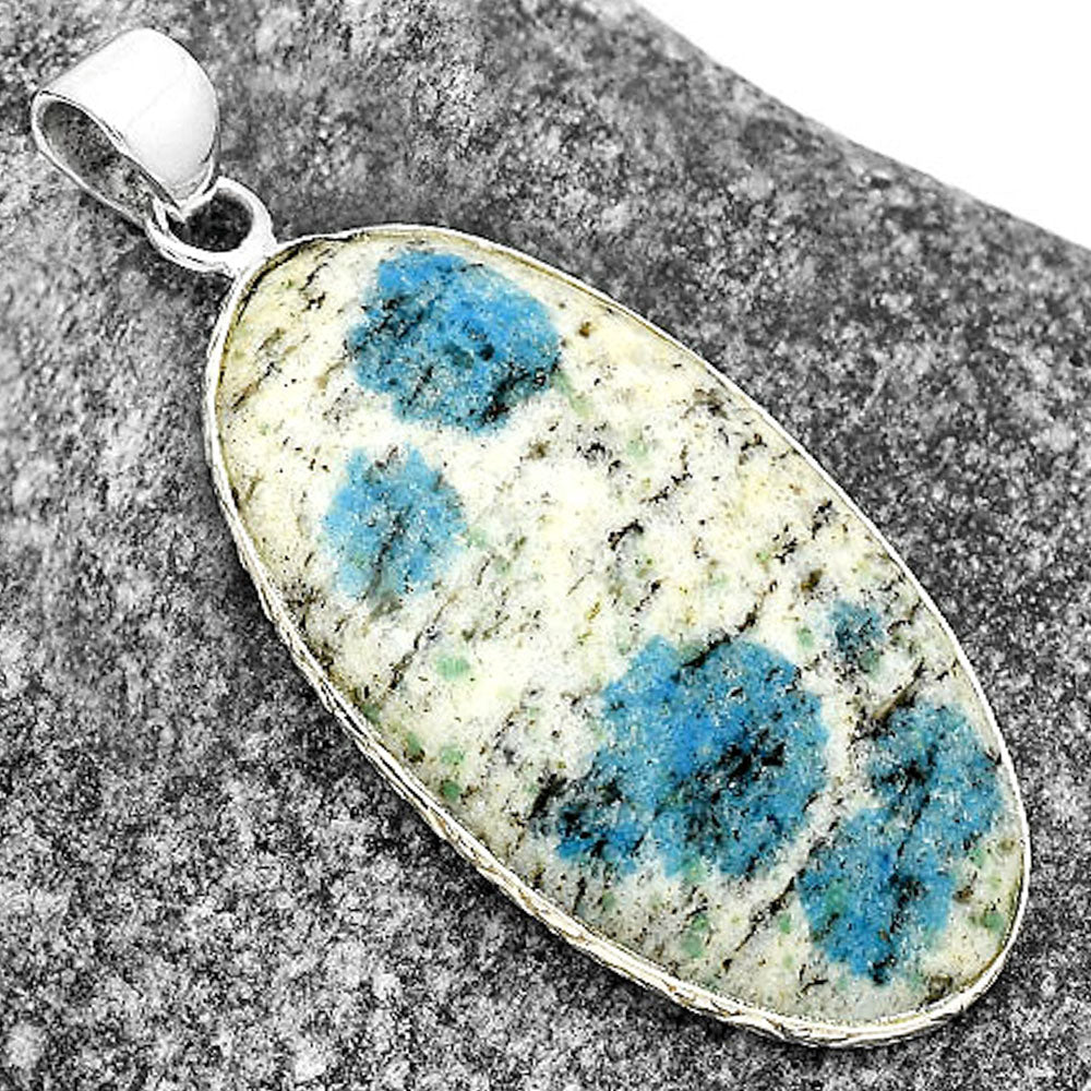 Natural K2 Blue - Azurite In Quartz Pendant P-1053 SDP112428
