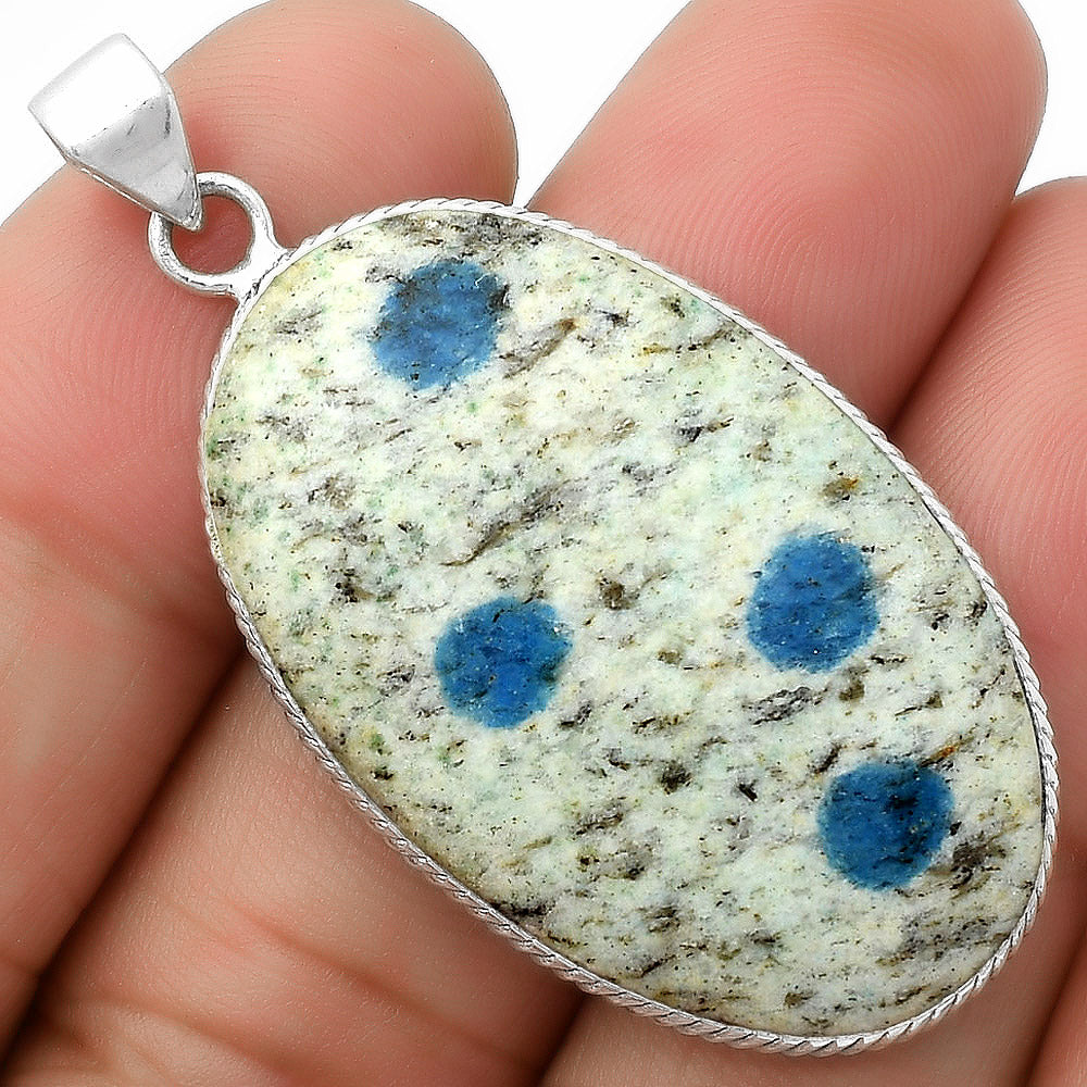 Natural K2 Blue - Azurite In Quartz Pendant P-1053 SDP112432