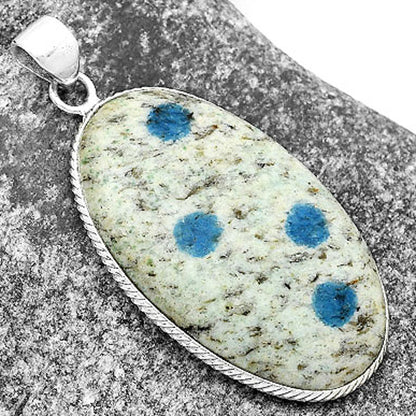 Natural K2 Blue - Azurite In Quartz Pendant P-1053 SDP112432