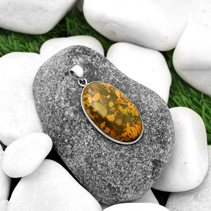 Natural Bamboo Jasper Pendant P-1053 SDP112463