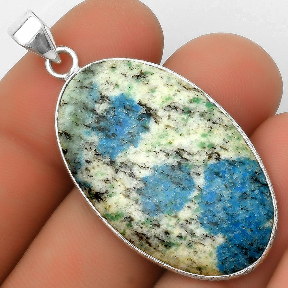 Natural K2 Blue - Azurite In Quartz Pendant P-1053 SDP112597