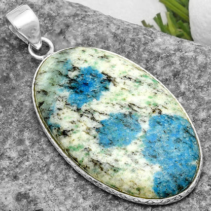 Natural K2 Blue - Azurite In Quartz Pendant P-1053 SDP112597