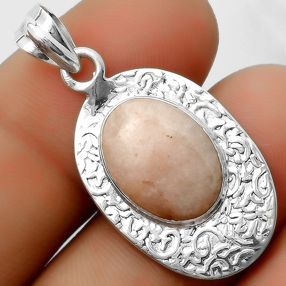 Natural Pink Scolecite Pendant P-1392 SDP112687