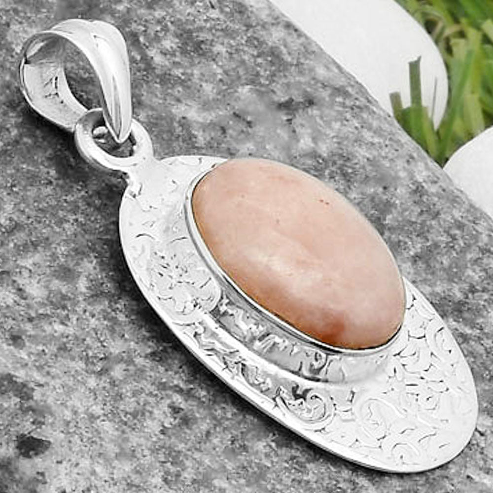 Natural Pink Scolecite Pendant P-1392 SDP112687