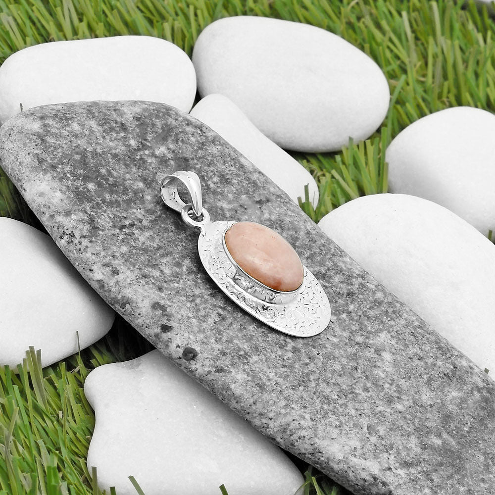 Natural Pink Scolecite Pendant P-1392 SDP112687