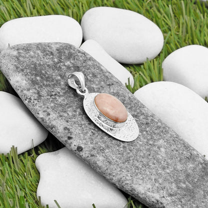 Natural Pink Scolecite Pendant P-1392 SDP112687