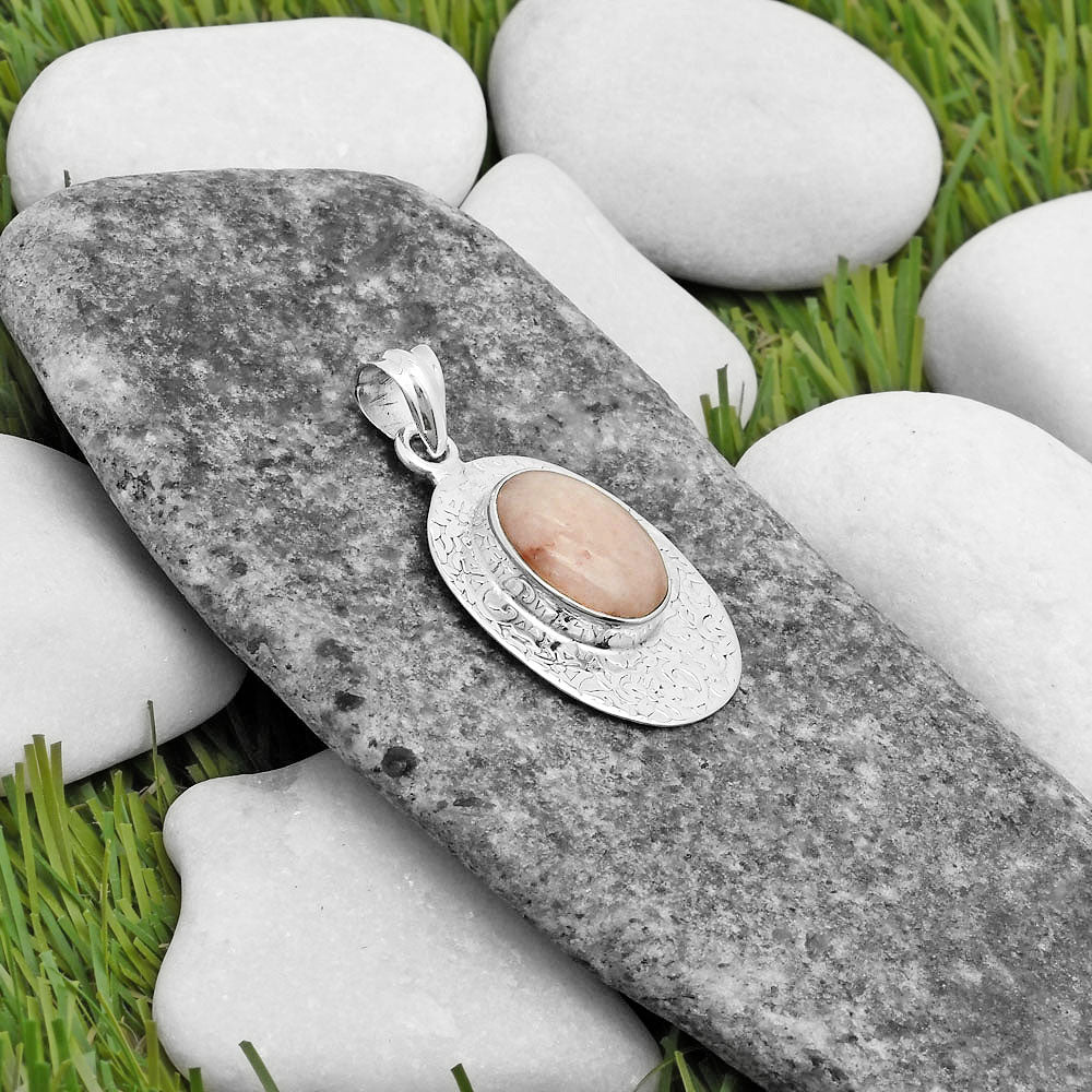 Natural Pink Scolecite Pendant P-1392 SDP112688