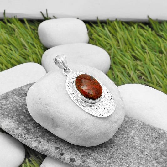 Natural Red Moss Agate Pendant P-1392 SDP112708