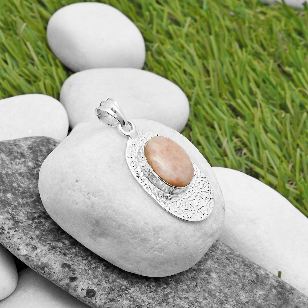 Natural Pink Scolecite Pendant P-1392 SDP112716