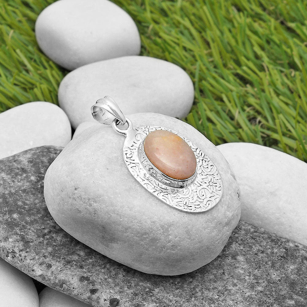 Natural Pink Scolecite Pendant P-1392 SDP112718