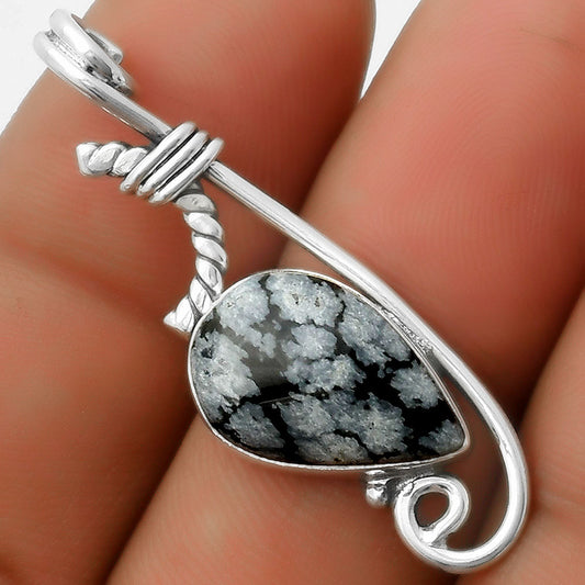 Natural Snow Flake Obsidian Pendant P-1682 SDP112899