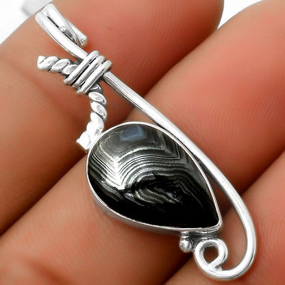 Crown Of Silver Psilomelane - Black Malachite Pendant P-1682 SDP112905