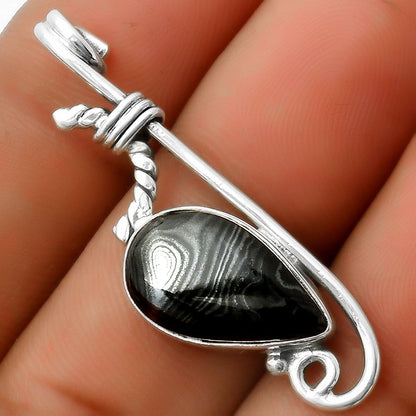 Crown Of Silver Psilomelane - Black Malachite Pendant P-1682 SDP112906