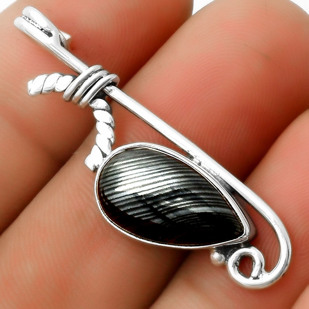 Crown Of Silver Psilomelane - Black Malachite Pendant P-1682 SDP112914