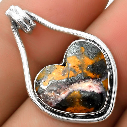 Heart Natural Indian Blanket Jasper Pendant P-1590 SDP112930
