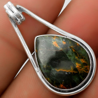 Natural Turkish Rainforest Chrysocolla Pendant P-1590 SDP112959