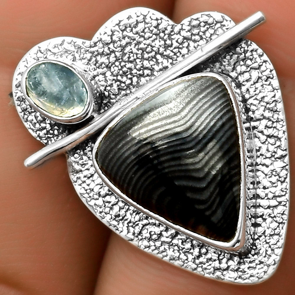 Black Malachite & Rainbow Moonstone Pendant P-1338 SDP113032