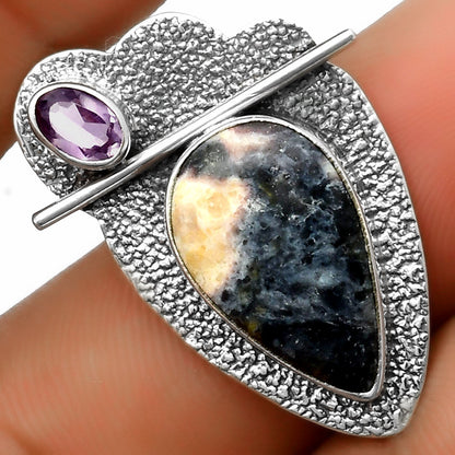 Indian Blanket Jasper & Amethyst Pendant P-1338 SDP113051